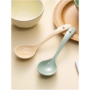 德国乔觅家用陶瓷汤勺喝汤小勺子汤匙长柄粥勺瓷勺餐具调羹陶瓷勺