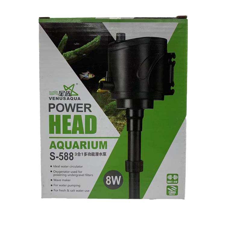 星族鱼缸三合一潜水泵卡槽吸盘增氧S-588/688/788/888/988过滤器