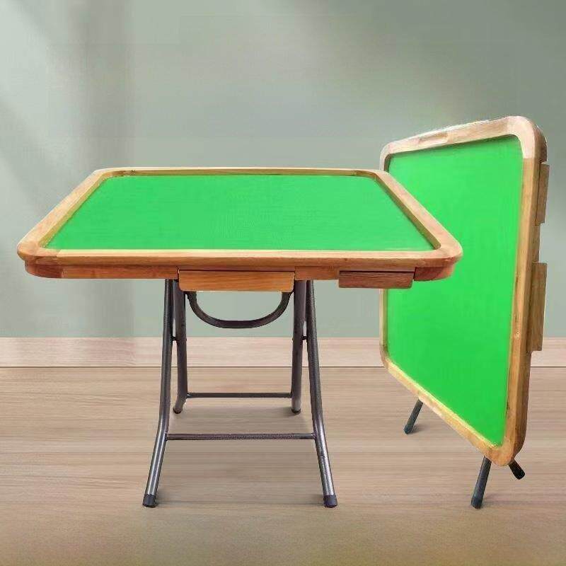 简易麻将桌手册实木棋牌桌家用加板折叠餐桌中式家庭娱乐桌