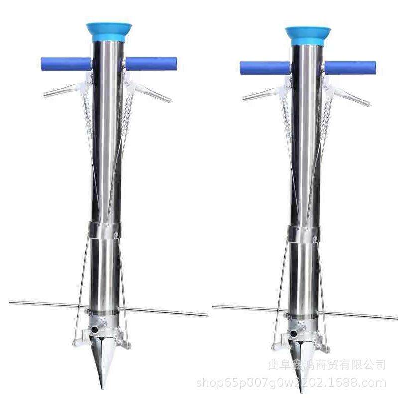不锈钢西瓜苗栽器 双把手移栽机 手持式豆角苗移栽器