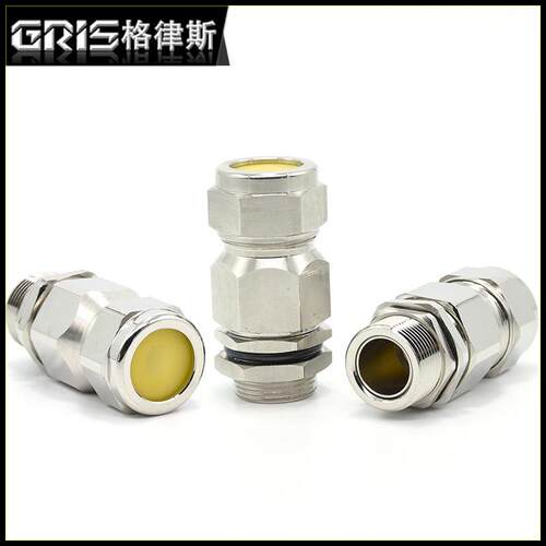 公制M英制G螺纹黄铜镀镍铠装防爆电缆接头防水葛兰密封格兰
