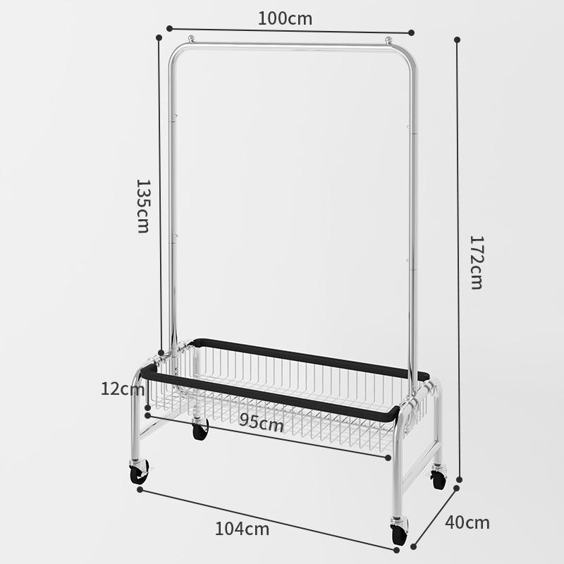 简易可衣帽架落地单杆晾衣架多功能家用室内移动挂衣架展示架卧室
