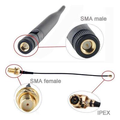 915MHz LoRa Antenna 5dBi SMA Male 195mm + IPEX to SMA