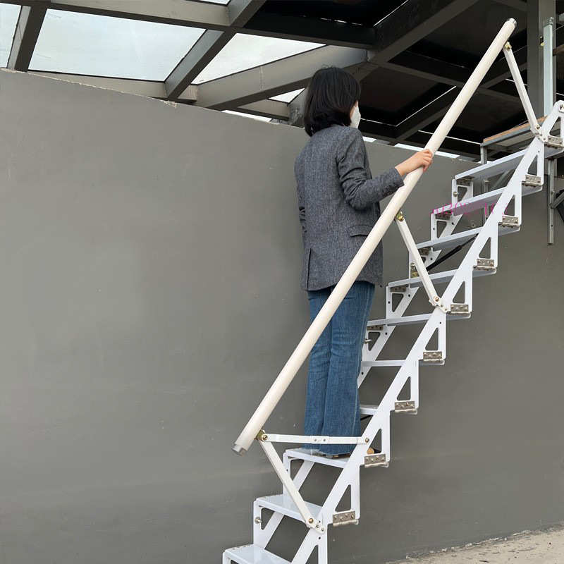 折叠楼梯靠墙家用阁楼楼梯侧面贴墙踏步梯loft复式室内小公寓爬梯
