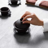 萬三茶莊 紫砂蓋碗茶杯敬茶碗紫泥泡茶碗功夫茶具茶壺三才碗