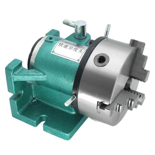 KF125中心高100mm快速分度头铣床小型简易等分分度头卡盘立卧两用