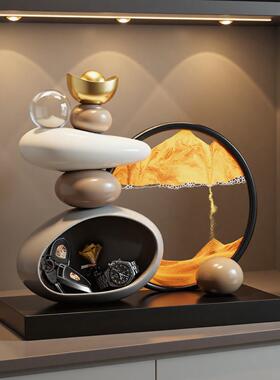 时250826-0来运转流沙画高级感乔新居礼物家居装创饰意玄关桌纳面