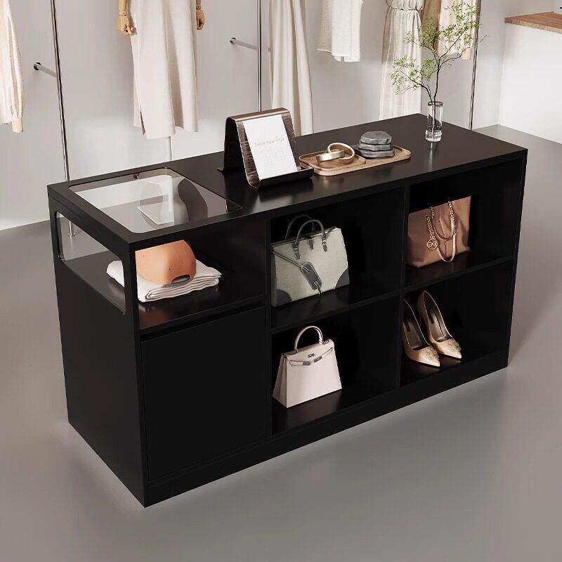服装店中岛桌玻璃中岛流水台女装饰品摆件展示桌店铺陈列台储物柜