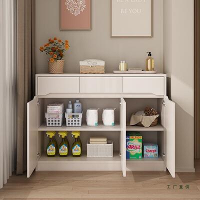 实木阳用台储物柜防晒物柜大容量830杂家纳柜子地柜矮柜定制置飘