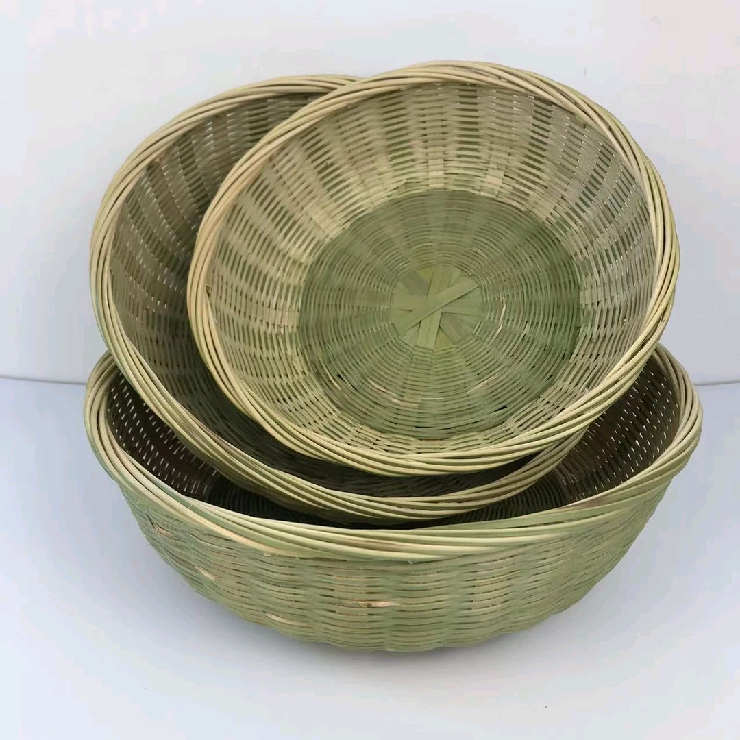 竹编果篮手工干果盘零食厨房沥水篮子馒头筐水果盘田园风竹编制