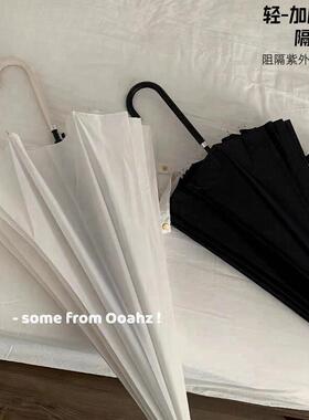202616骨雨伞女生弯钩大号抗风自动ins弯柄加固直杆女士高颜值伞