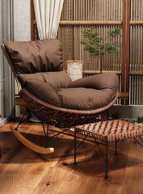 摇QUN椅懒人摇摇椅家可用户藤编椅躺外休闲客厅单人椅阳台休闲椅