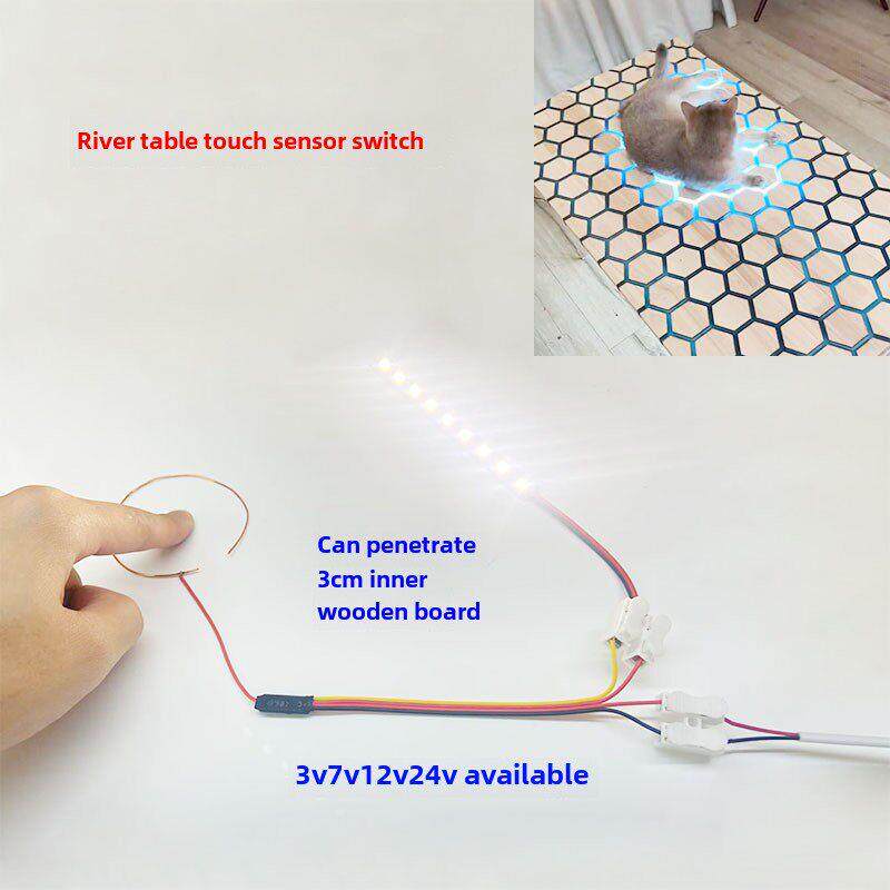 网红DIY发光触摸河流桌感应开关灯带套装3v-24v触摸感应蜂窝线圈