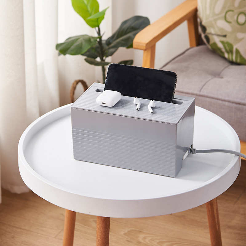 电源线电线收纳盒插线板插排桌面遮挡神器数据线集线盒插座理线器