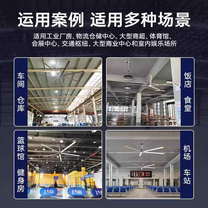 220V永磁工业大吊扇6.2养殖场大风扇体育馆降温通风节能工业降温