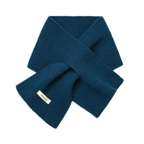 韩版纯色简约纯羊毛针织围巾女秋冬季百搭高级感保暖护脖交叉围脖