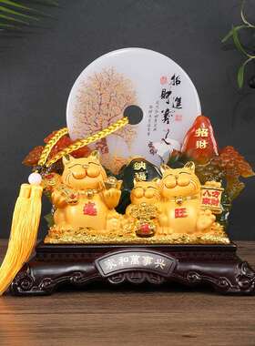 现货平安摆件客厅风水招财摆件树脂工艺品家和万事兴平安扣