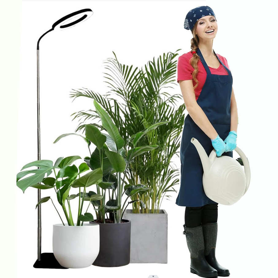 新款6寸室内天使环底座两用落地款植物生长灯大型补光灯USB款全光