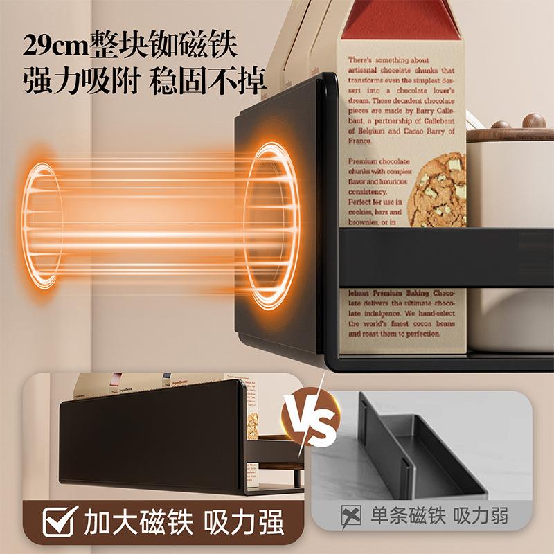 亚马逊爆款厨房冰箱置物架侧收纳磁吸调料悬挂式保鲜膜纸巾架收纳图片