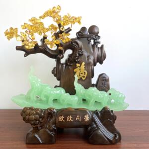 蓝冰玉六连对象摆件桌面酒柜玄关客厅家居装饰品欣欣向荣大象