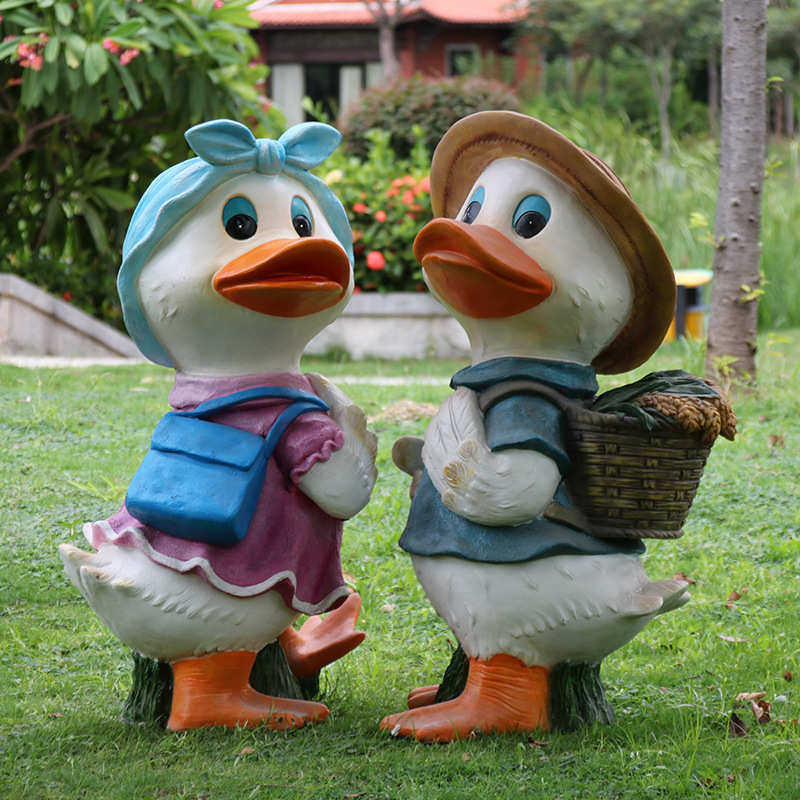 卡通大嘴鸭花盆花园庭院布置装饰玻璃钢假鸭子幼儿园草坪室外摆件,家居饰品,户外/庭院摆件,淘宝优惠券,粉丝福利购,淘宝优惠卷