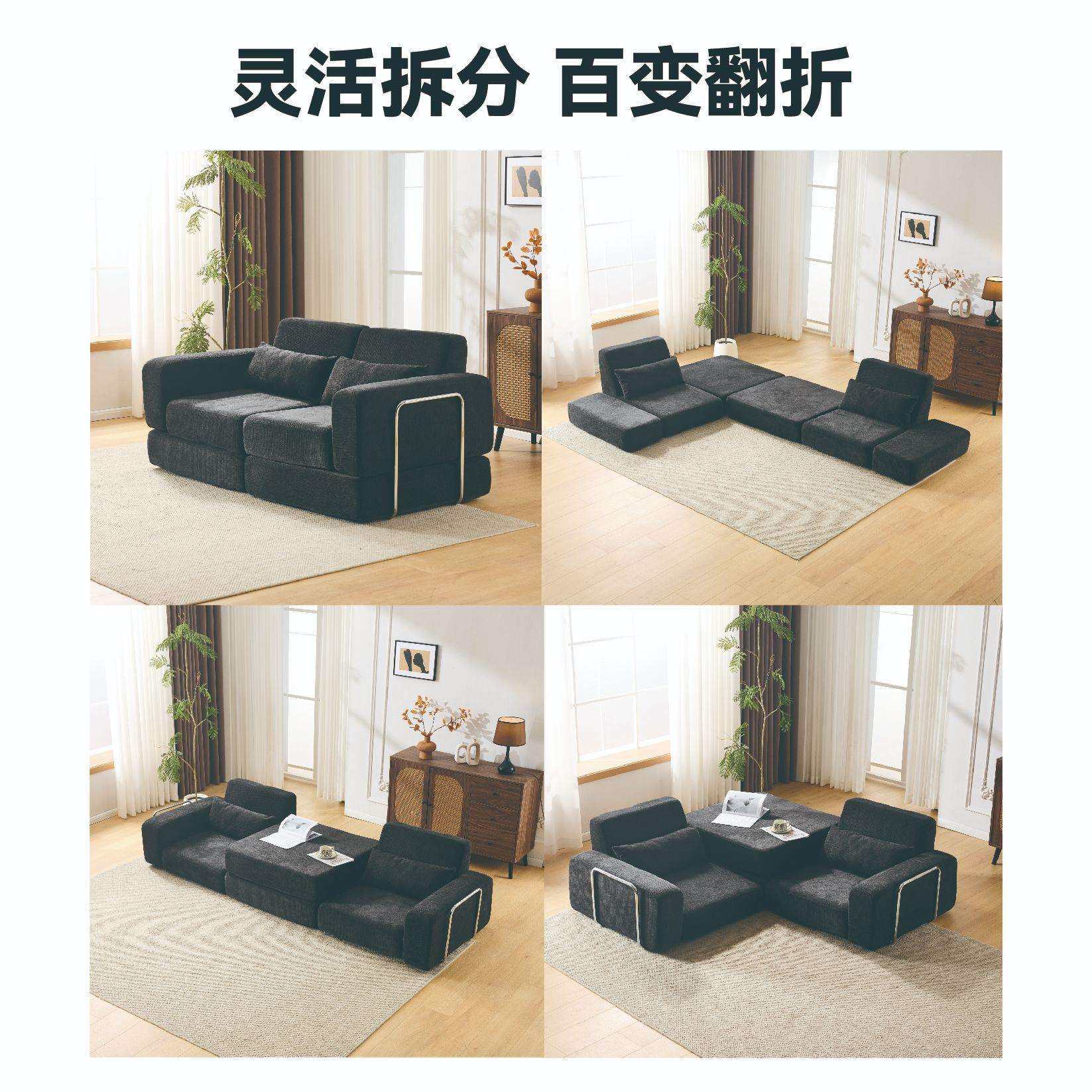 布沙发家人用客厅小户型压用缩沙发出租屋单双沙发两折叠沙艺CYB