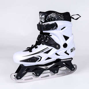 高校轮滑课社团培训鞋 轮滑冰刀一鞋 滑冰鞋 旱冰鞋 两用平花速滑轮鞋