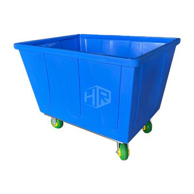 洗涤工滚塑布草洗衣房手推塑胶塑布草车厂酒车店料布草车带B8609