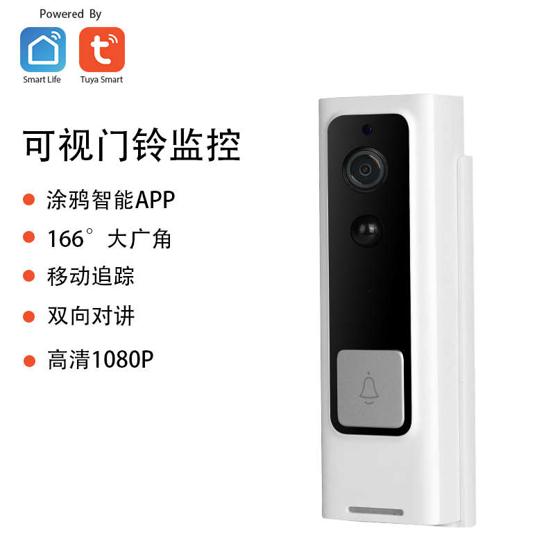 涂鸦智能APP无线电子猫眼可视门铃双向语音对讲远程Google home