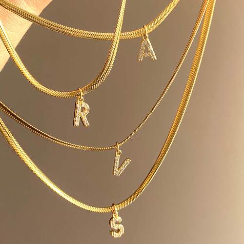Personalized diy Name Necklace for Women Initial Letter Pend
