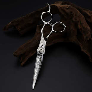 平剪 6.0寸440C 理发剪 美发剪刀 刘海剪 花纹款