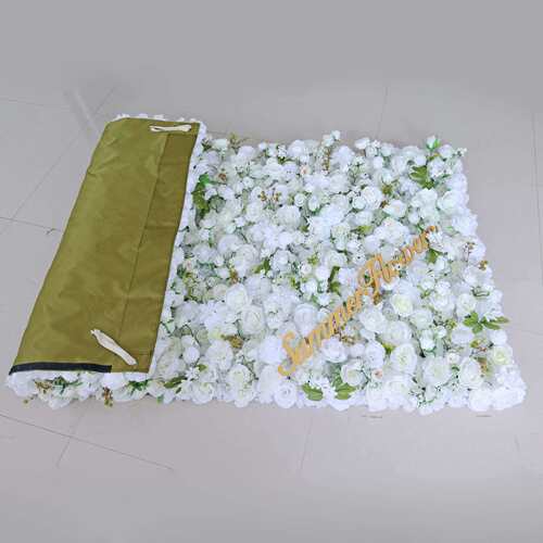 CB-342 白色仿真花墙花墙婚礼装饰 人造丝玫瑰花面板背景花墙