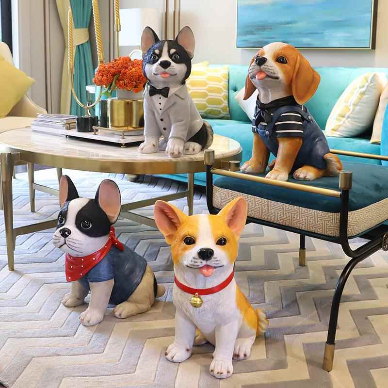 如果创意家有爱犬狗狗家居装饰品拉布拉多存钱罐落地树脂摆件