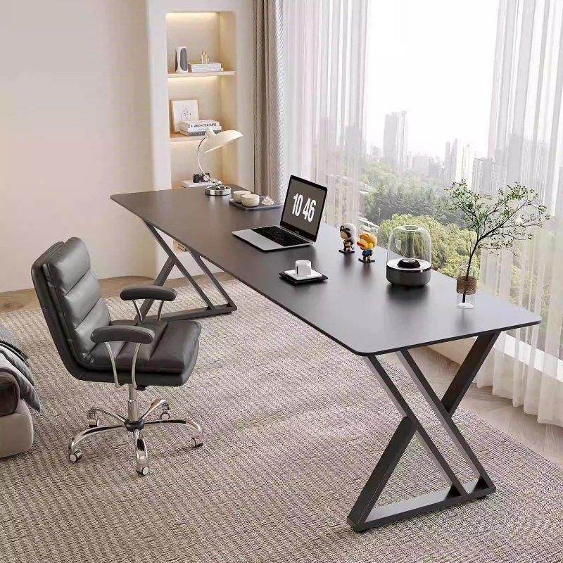 岩板纯黑书桌电脑桌工作台长方形办公桌子现代简约卧室家用学习桌,住宅家具,书桌,淘宝优惠券,粉丝福利购,淘宝优惠卷