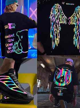 PU七彩反光段刻字膜多色反光烫印带回粘FG-002htv彩膜黑色炫彩热