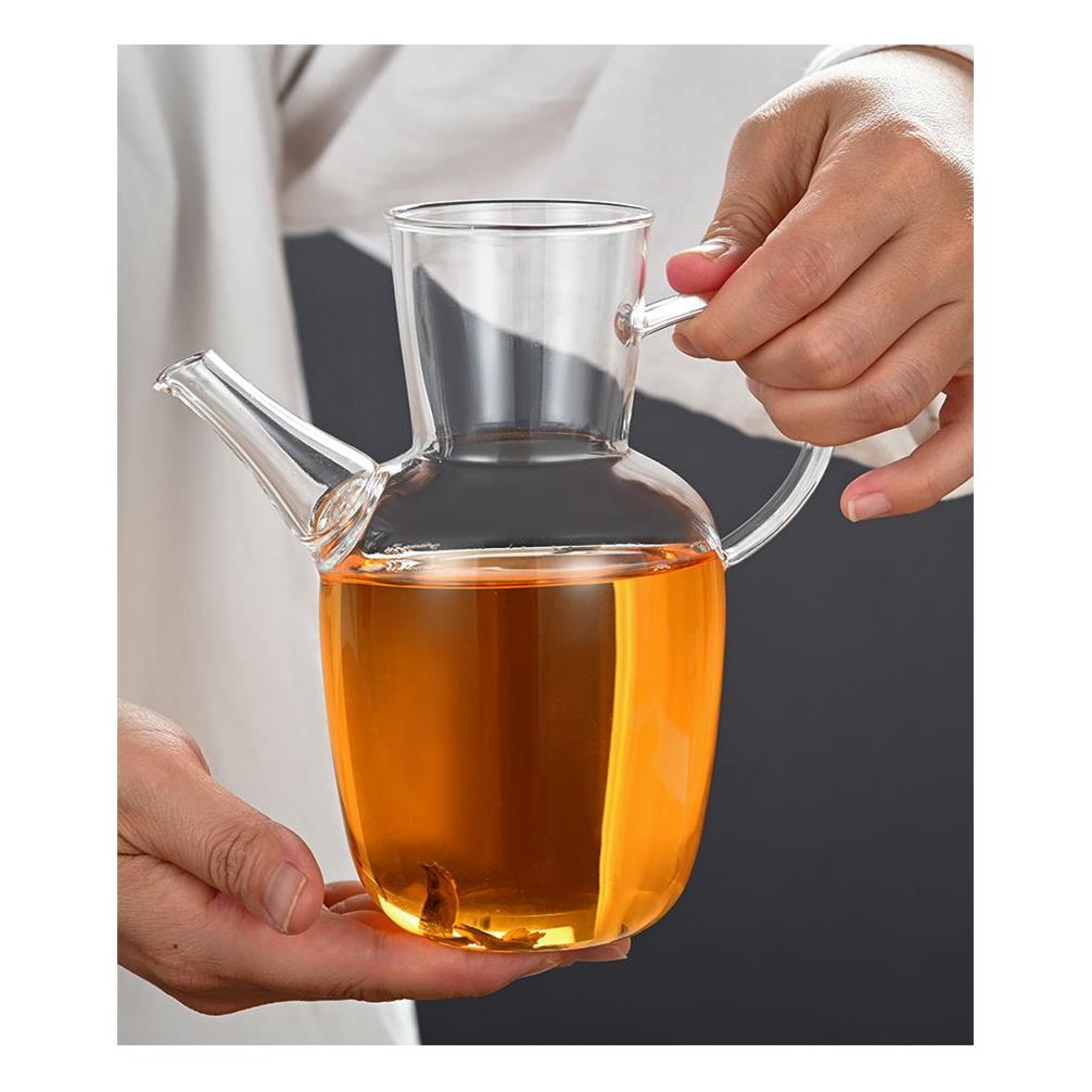 仿宋手执壶中式水经注一体过滤大容量泡茶壶耐热玻璃花茶酒壶套组