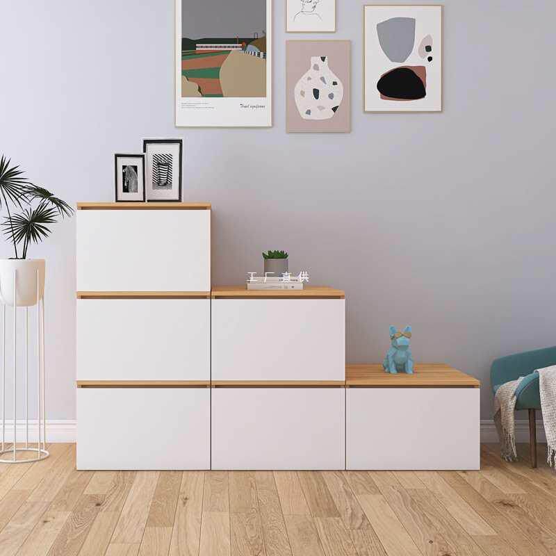 榻榻米木箱床拼接实木无床头地台收纳储物70cm宽床和衣柜组合