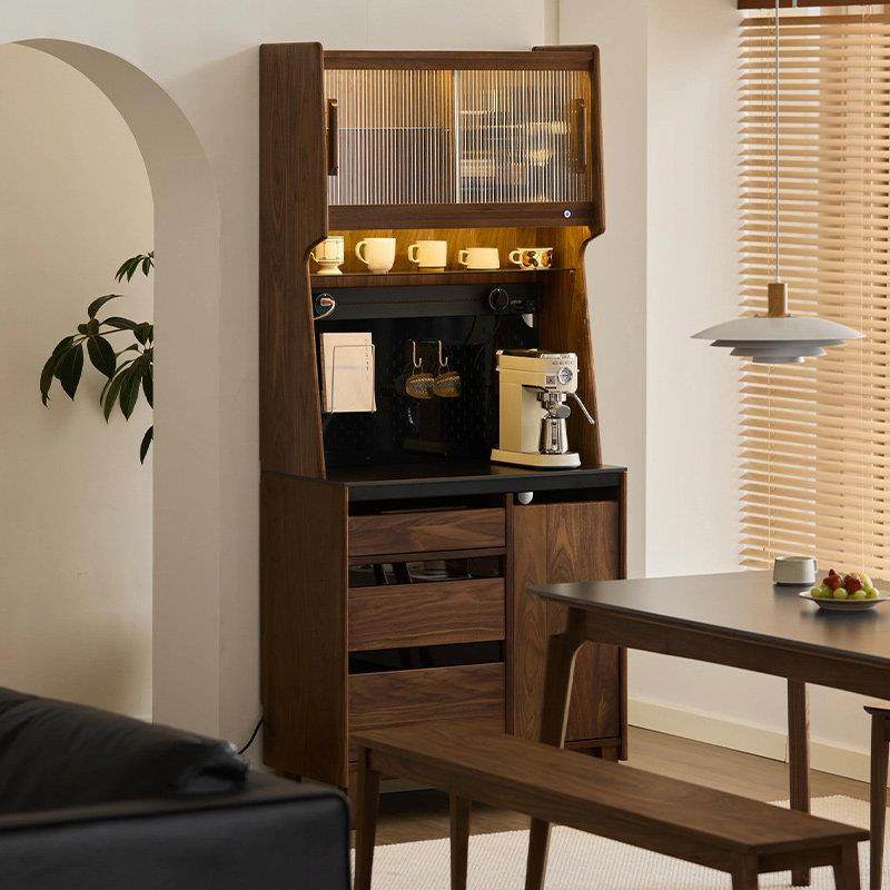 新中式实木餐边柜2025新款高端黑胡桃木置物柜家用设计餐厅收纳柜,住宅家具,餐边柜,淘宝优惠券,粉丝福利购,淘宝优惠卷