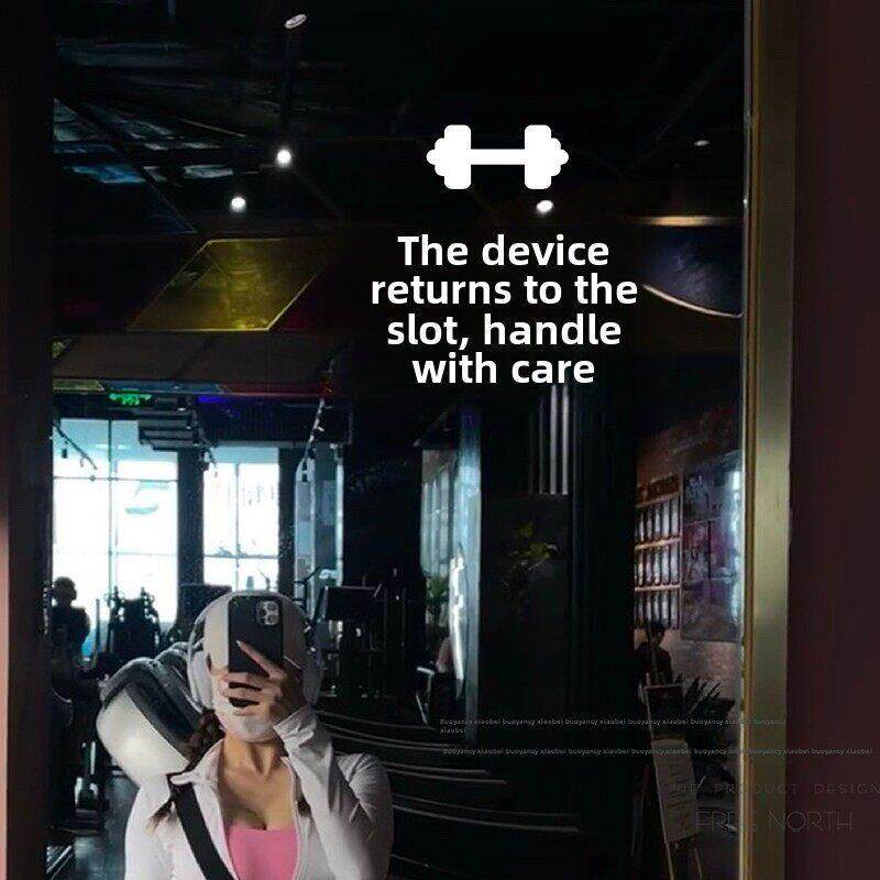 器械归位小心轻放 健身房运动馆标志提示贴纸 镜子白墙装饰贴字