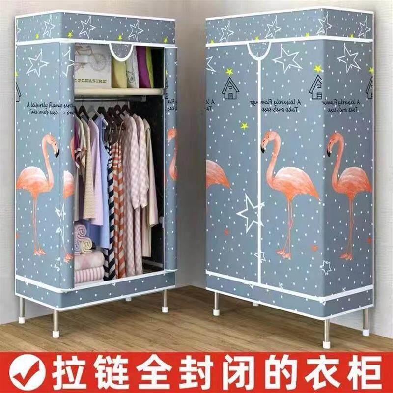 衣柜简易布衣柜钢管加粗加固加厚牛津布拉炼全封闭组装布艺挂衣橱