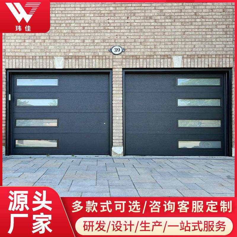 欧式铝合金翻板车库门别墅电动翻板门家用防盗智能遥控门折叠门