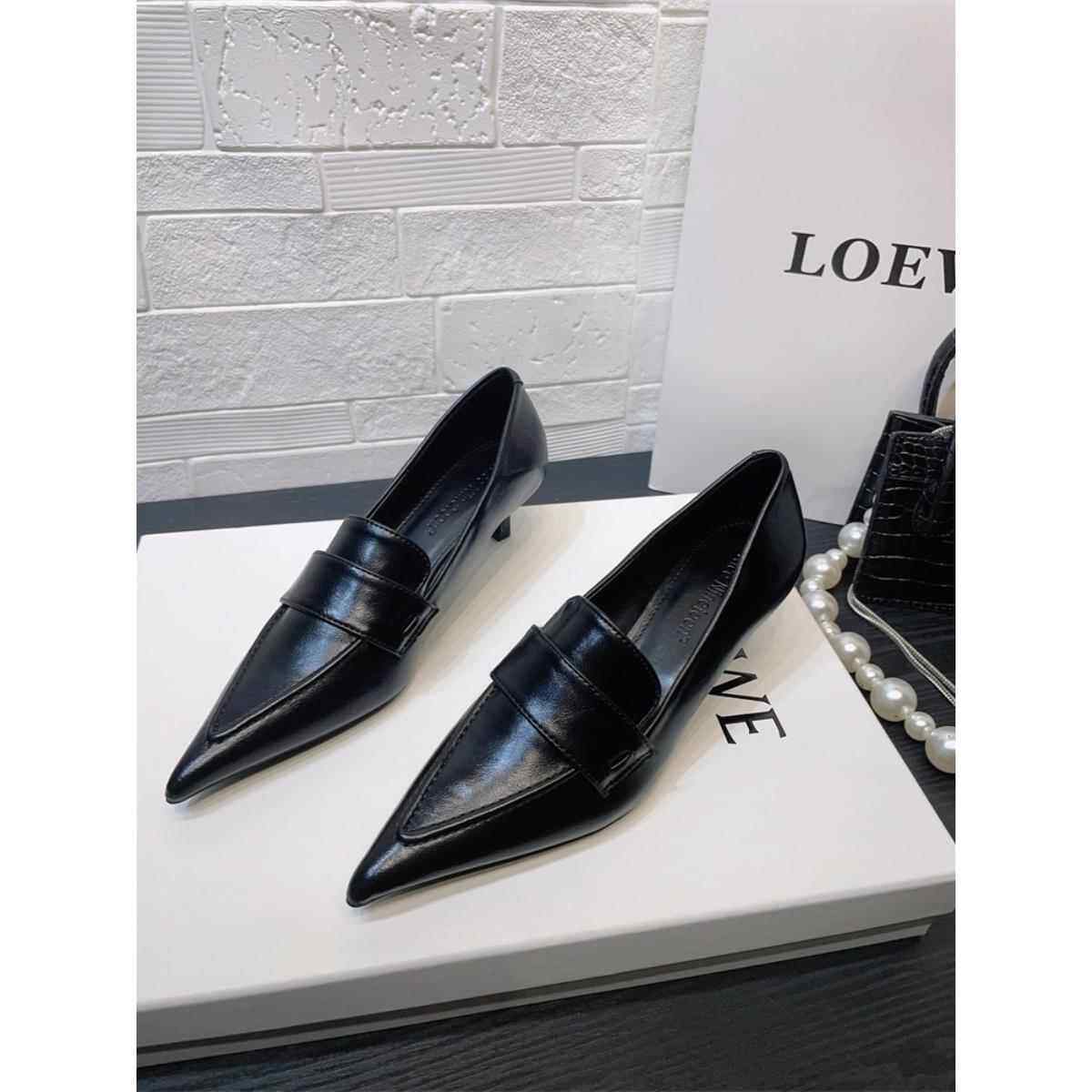 香港软皮舒适性感高跟鞋女士细高跟鞋2025春秋季新款欧洲黑色优雅