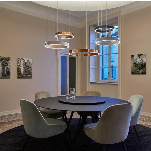 轻奢创意吊灯客厅会议室高端由自升降73手扫开环关智圆能调光灯具