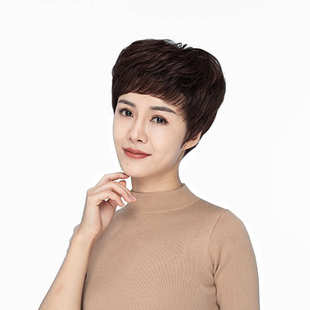 全优雅 自然真人发纹理发套款递头套中老年发烫 妈妈针头女璇