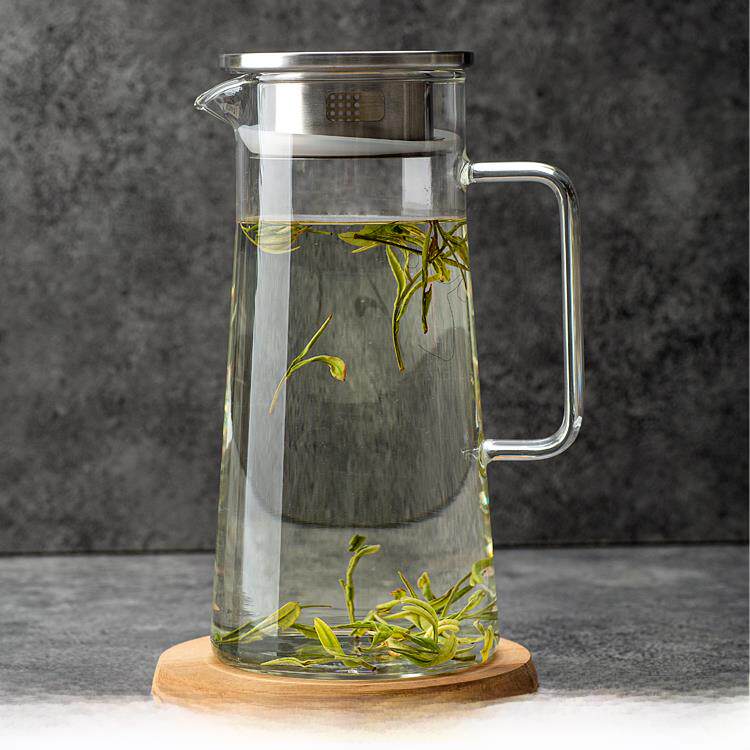 DELI玻璃水壶花茶壶开水壶大容量家用耐高温壶果汁壶不锈钢盖包邮