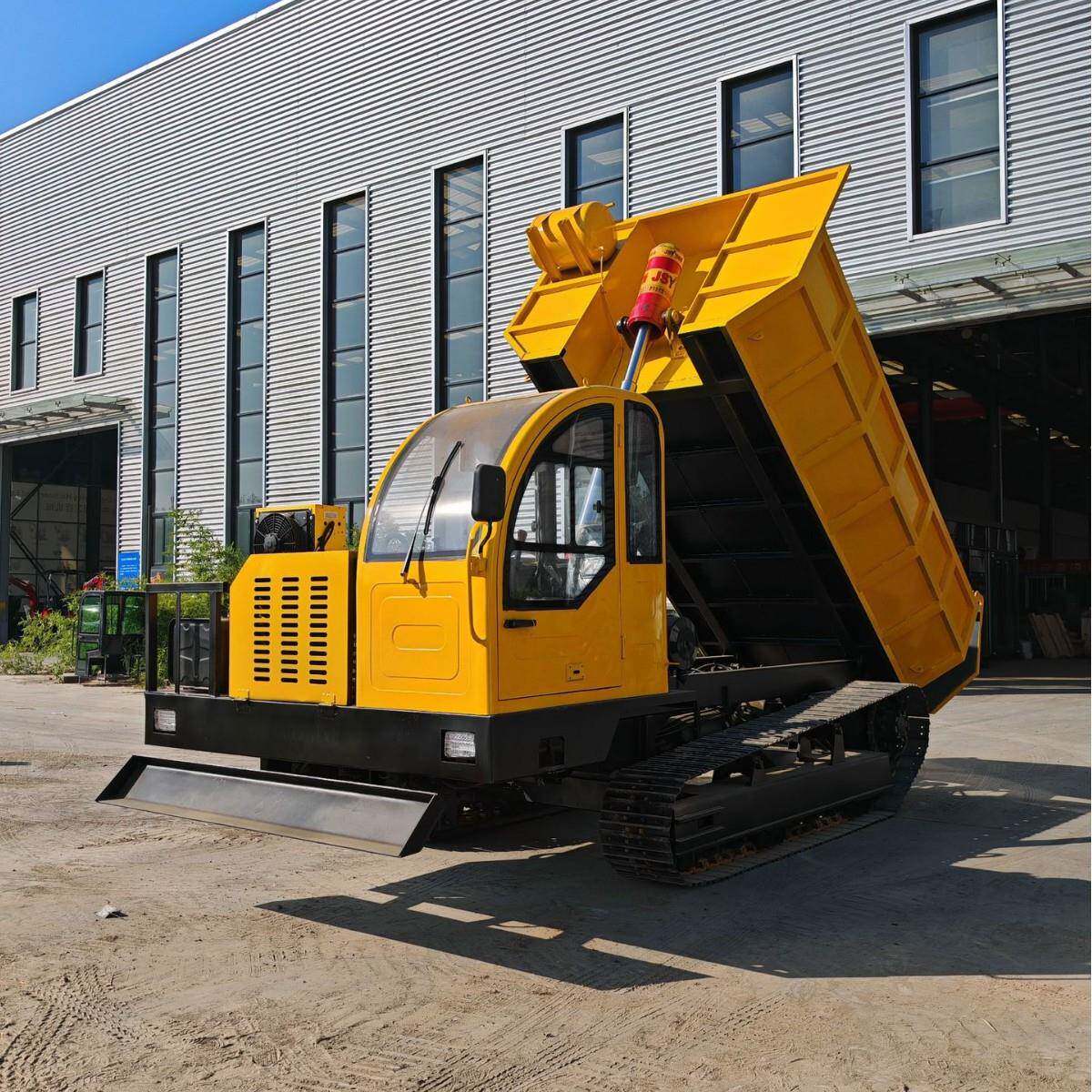 厂家直供履带运输车大吨位钢制底盘135kw强劲动力前置单顶自卸