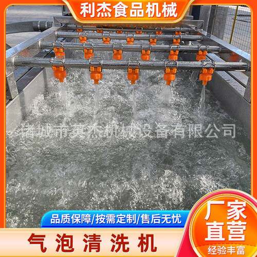 全自动果蔬气泡清洗机 商用压喷淋洗菜机 净菜加工成套流水线