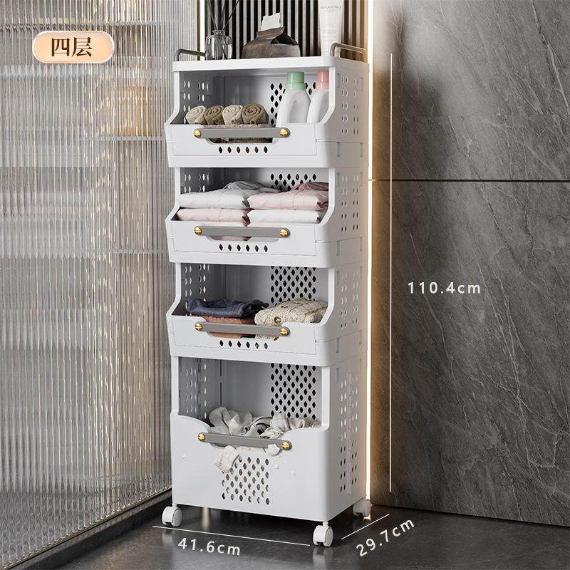 日式洗衣篮架奢轻收纳浴室防水收纳大容量衣服衣篮子筐分隔脏多层