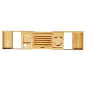 伸缩木桶竹木民架宿物平板浴缸泡澡物架浴缸托盘可浴缸置置手机架