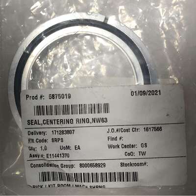 MKS 中心圈 100760606 NW63, Viton O-ring, Aluminum